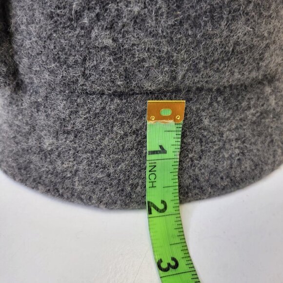Grey Wool Hat Bow Sequin Accented Cloche Bucket Hat One Size - Picture 10 of 13